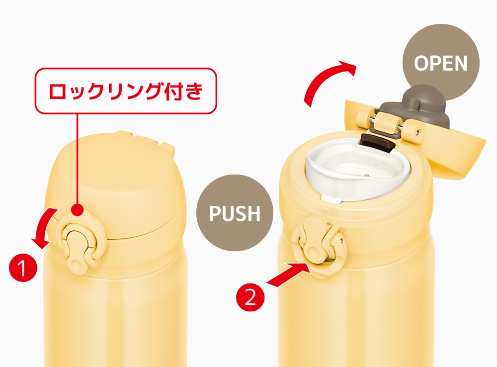 サーモスのワンタッチ開閉ボトル