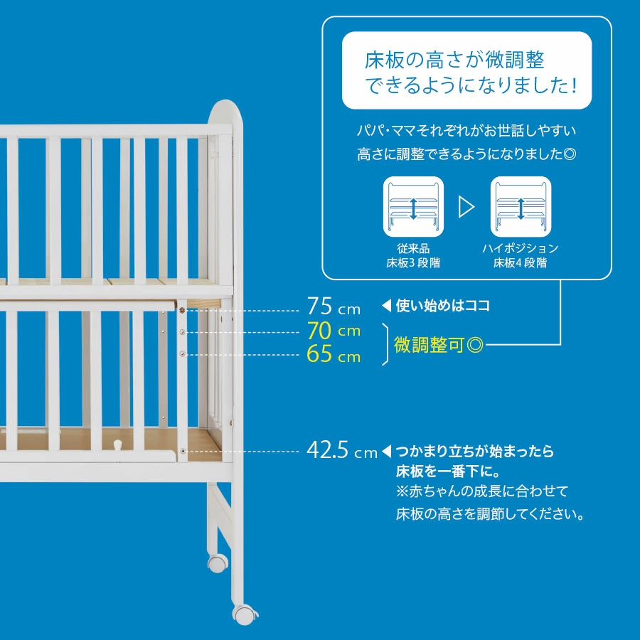 カトージのハイポジションミニベッドアーチ床板の高さ調整